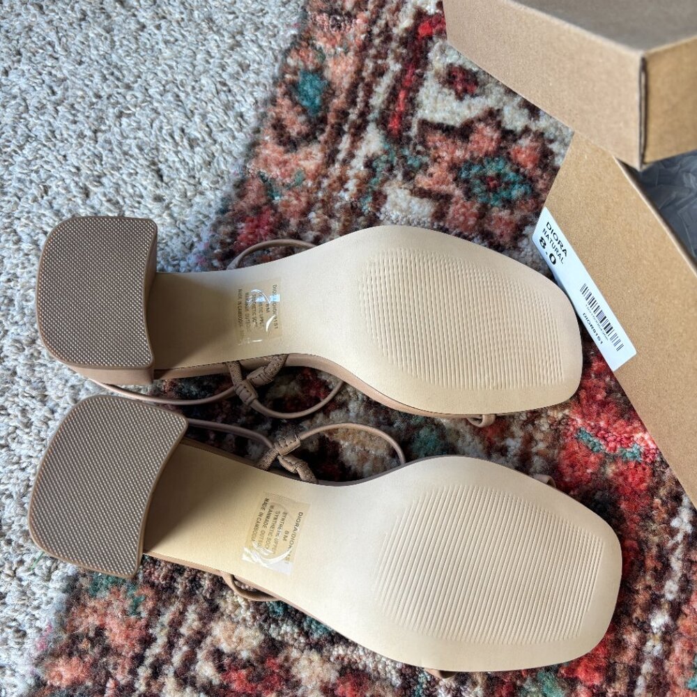 NiB Natural Matte Diora Steve Madden Strappy Heels Size 8 - Picture 4 of 4